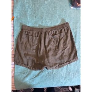 Old Navy Womens XL High Rise Linen Blend Shorts Arugula Green Elastic Waist